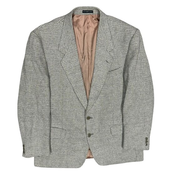 Moores Wool Viscose Blazer Hoyle England Sport Coat Tweed Beige 44R - Picture 1 of 9